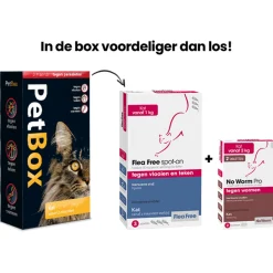 Petbox Kat Vlo. Teek & Worm - Anti vlo - teek- worm - 2-12 Kg Medium