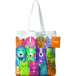 Petjoy Happytote Boodschappentas - Petfamily - Cadeau Overig - 31x37x0.3 cm Multi-Color