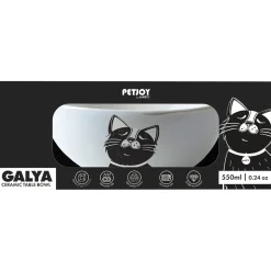 Petjoy Voer/Drinkbak Keramiek - Cadeau Overig - Ø14x16x16x8.5 cm 550 ml Zwart