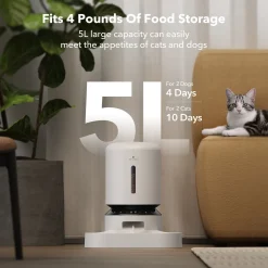 Petlibro Granary Automatische Wifi Voerbak Dubbel - Voerbak - 5 l Wit