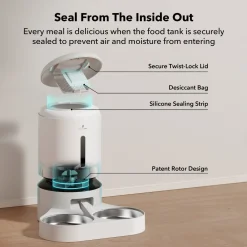 Petlibro Granary Automatische Wifi Voerbak Dubbel - Voerbak - 5 l Wit