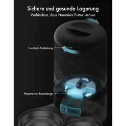 Petlibro Granary Automatische Dubbele Voerbak - Kattenvoerbak - 5 l Zwart