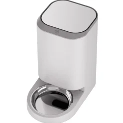 Petlux Voerautomaat Met App - Kattenvoerbak - 23x23x42 cm Wit Grijs M