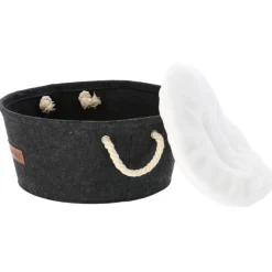 Pets Dreamteam Mand Rond Vilt - Dierenmand - Ø39x17 cm Antraciet
