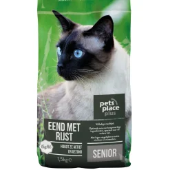 Pets Place Plus Kat Seniors - Kattenvoer - Eend Rijst 1.5 kg
