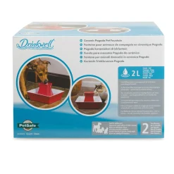 Petsafe Drinkwell Pagoda Keramische Drinkfontein - Kattendrinkbak - 27x21 cm Rood