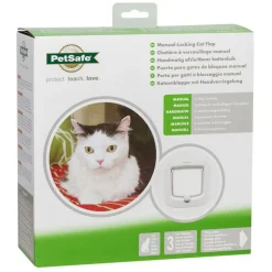 Petsafe Kattenluik Met 4-Weg Handmatig Veiligheidssysteem - Kattenluik - 21.9x4.8x21.9 cm Wit