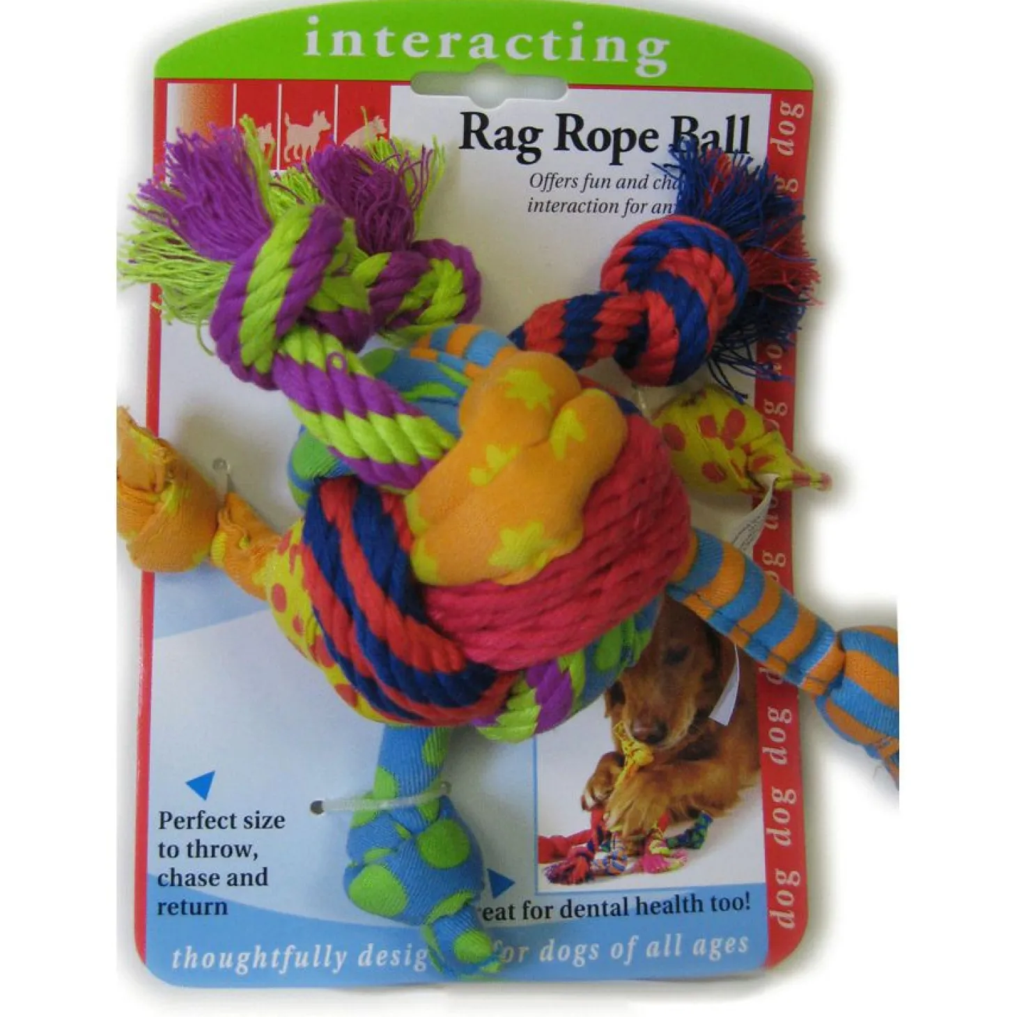 Petstages Rag Rope Ball - Hondenspeelgoed - Assorti per stuk