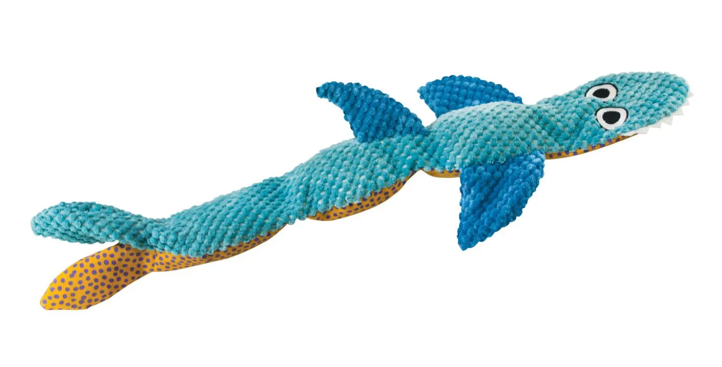 Petstages Stuffing Free Floppy Shark - Hondenspeelgoed - Blauw per stuk