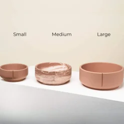 Pino Classic Bowl - Hondenvoerbak - Ø21.7x9 cm Terracotta Marmer Geschikt Voor Grote Honden Large