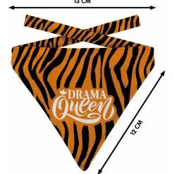 Plenty Gifts Bandana Cat Drama Queen - Cadeau - 16x20 cm Oranje Zwart