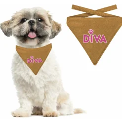 Plenty Gifts Bandana Dog Diva Glitter Gold - Cadeau - 16x20 cm S