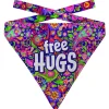 Plenty Gifts Bandana Dog Free Hugs Paisley - Cadeau - 20x24 cm Paars Blauw