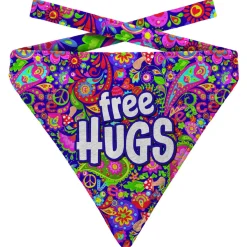 Plenty Gifts Bandana Dog Free Hugs Paisley - Cadeau - 20x24 cm Paars Blauw
