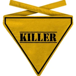 Plenty Gifts Bandana Dog Killer - Cadeau - 18x22 cm Geel Zwart