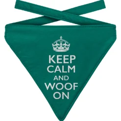 Plenty Gifts Bandana Dog Keep Calm - Cadeau - 18x22 cm Blauw Wit