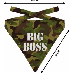Plenty Gifts Bandana Dog Big Boss - Cadeau - 20x24 cm Groen Zwart