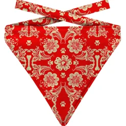 Plenty Gifts Bandana Dog Botanic Red - Cadeau - 18x22 cm M