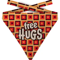 Plenty Gifts Bandana Dog Free Hugs Retro - Cadeau - 20x24 cm Rood Bruin
