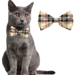 Plenty Gifts Bow Tie Cat Checked Pattern - Cadeau - 12x4 cm Bruin Zwart