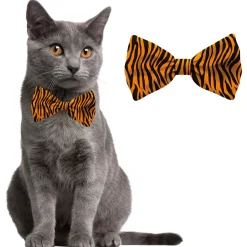 Plenty Gifts Bow Tie Cat Tiger - Cadeau - 12x4 cm Oranje Zwart