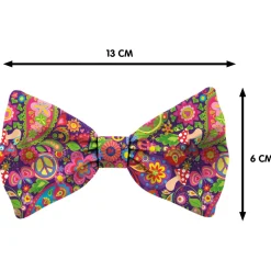 Plenty Gifts Bow Tie Dog Paisley - Cadeau - 14x6 cm Paars Blauw