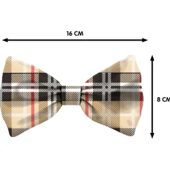 Plenty Gifts Bow Tie Dog Checked Pattern - Cadeau - 16x8 cm Bruin Zwart