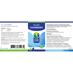 Puur Natuur Cranberry - Supplement - Blaas - Urine - 90 caps