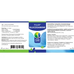 Puur Natuur Glucosamine - Supplement - Gewrichten - Spieren - 100 g Hond/Kat