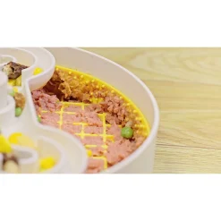 Puzzle Feeder Lick Bowl - Voerpuzzel - Ø25x8 cm Wit Geel