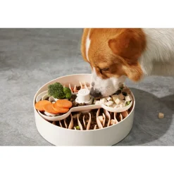 Puzzle Feeder Slow Feeder - Voerpuzzel - Ø25x8 cm Wit Groen