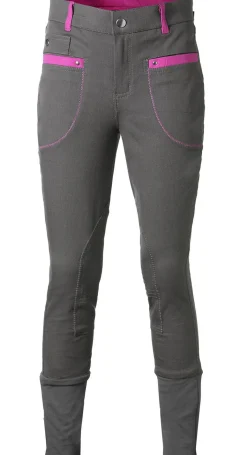 P3-Wear Rijbroek Kids Grijs&Roze - Ruiterkleding