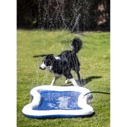 Quapas! Dog Sprinkle Mat - Watermat - 140x90 cm Blauw Wit