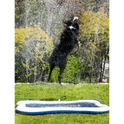 Quapas! Dog Sprinkle Mat - Watermat - 140x90 cm Blauw Wit