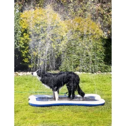 Quapas! Dog Sprinkle Mat - Watermat - 140x90 cm Blauw Wit