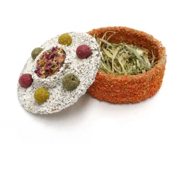 Rosewood Naturals Verjaardags Taart - Knaagdiersnack - 13x13x10 cm 300 g Wit