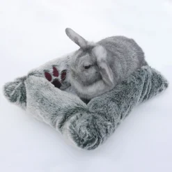 Rosewood Pluche Knaagdiermandje - Slaapplaats - 43x33x12 cm Grijs