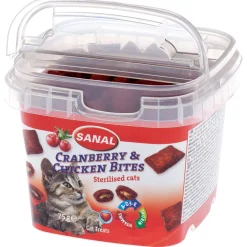 Sanal Cranberry & Chicken Bites - Kattensnack - Kip Cranberry 75 g