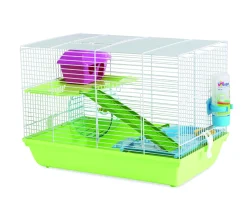 Savic Hamsterkooi Martha Triple - Dierenverblijf - 46.5x29.5x34 cm Groen