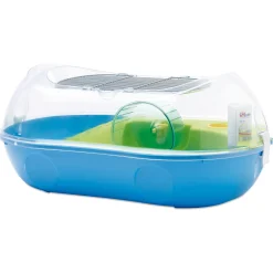 Savic Hamsterkooi Spelos Xl Entry - Dierenverblijf - 59x37x26 cm Blauw Transparant