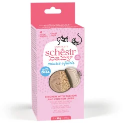 Schesir Baby - Kattenvoer - Kip Zalm 3x55 g