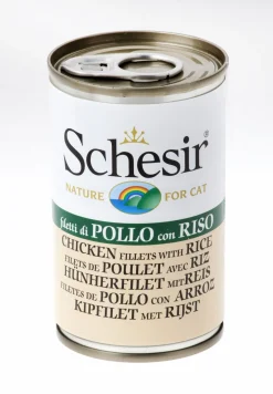 Schesir Kat Blik Gekookt - Kattenvoer - Kip Rijst 140 g