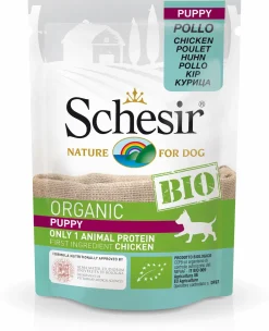 Schesir Puppy Bio Maaltijdzakjes Paté - Hondenvoer - Kip 85 g