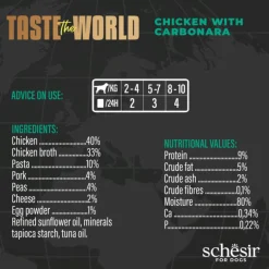 Schesir Taste Of Te World Carbonara - Hondenvoer - Kip 150 g