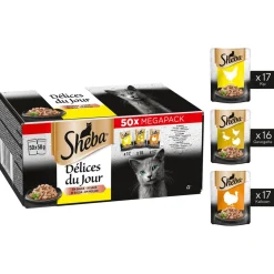 Sheba Delices Du Jour - Multipack Pouch - Kattenvoer - Gevogelte Gelei 50x50 g