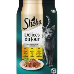 Sheba Delices Du Jour In Gelei Maaltijdzakjes - Kattenvoer - Gevogelte 6x50 g