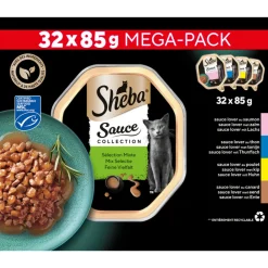 Sheba Mini Filets In Saus Maaltijdkuipjes Multipack - Kattenvoer - Vis Saus 32x85 g