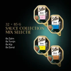 Sheba Mini Filets In Saus Maaltijdkuipjes Multipack - Kattenvoer - Vis Saus 32x85 g