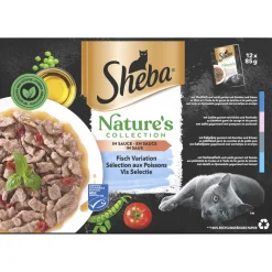 Sheba Natures Collection In Gelei Mix Selectie Maaltijdzakjes - Kattenvoer - Tomaat Pompoen Erwt 12x85 g