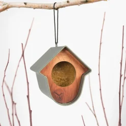 Singing Friend Evie Feeder 100% Recycled - Voersilo - 13.5x12.5x15 cm Groen Bruin